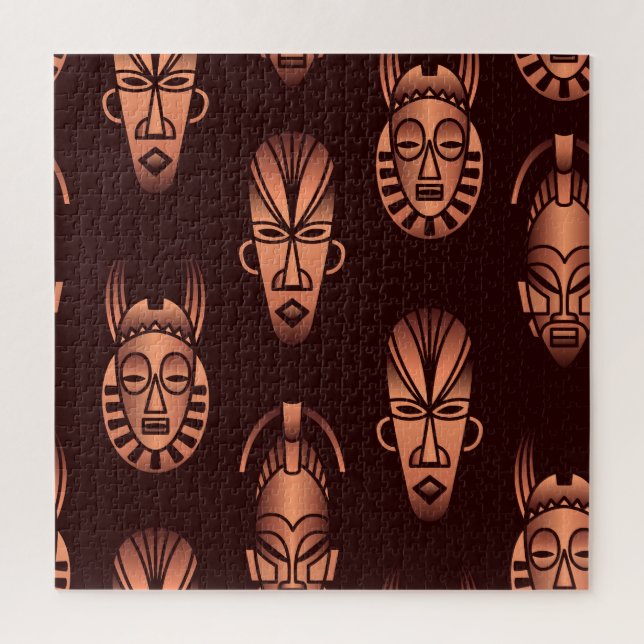 Quebra-cabeça Máscaras étnicas africanas, fundo escuro (Vertical)