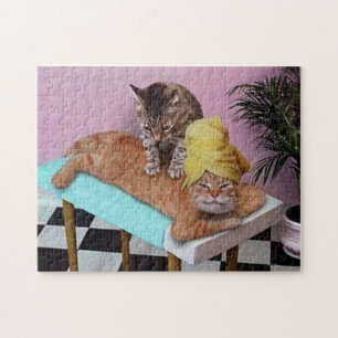 Quebra-cabeça Massagem engraçada do gato