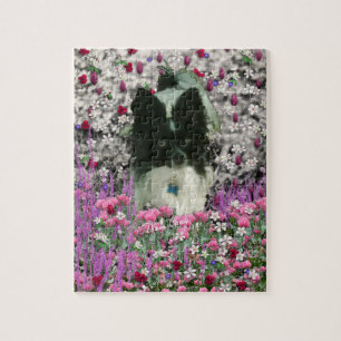 Quebra-cabeça Matisse nas flores - brancas & no cão preto de