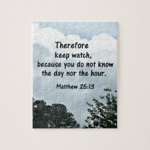 Quebra-cabeça Matthew 25:13 Portanto, mantenha-se vigilante, por