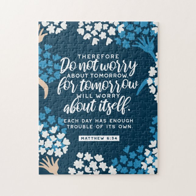Quebra-cabeça Matthew 6:34 Bíblia Verse (Vertical)