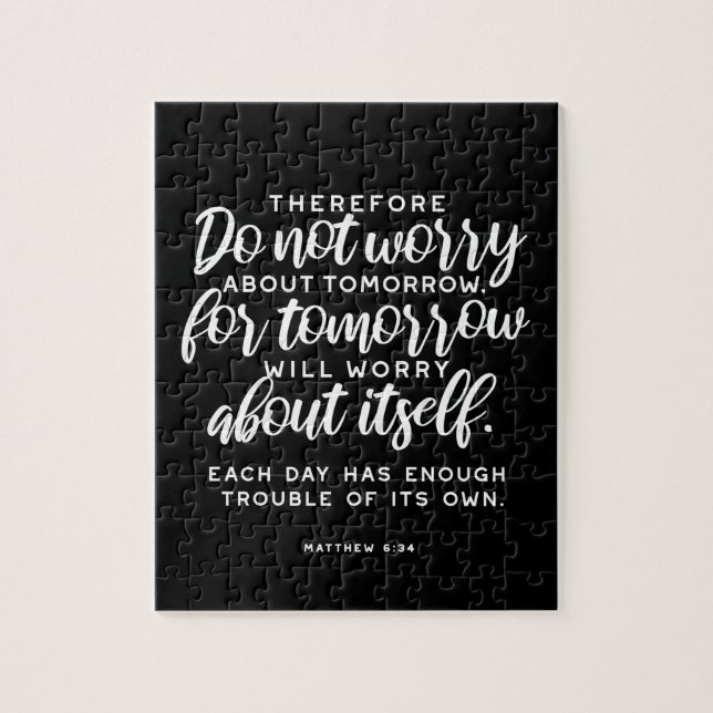Quebra-cabeça Matthew 6:34 Bíblia Verse (Vertical)