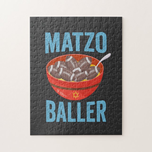 Quebra-cabeça Matzo Baller Engraçado Futebol Hanukkah Rugby Gift (Vertical)