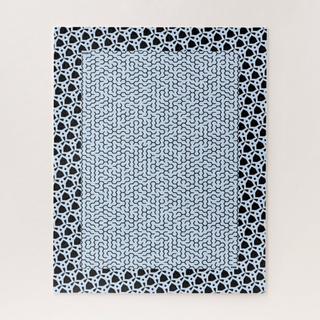 Quebra-cabeça Maze Hexágono Azul (Vertical)