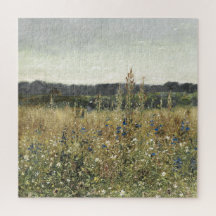 Meadow, óleo de vintage na canvas, belas artes