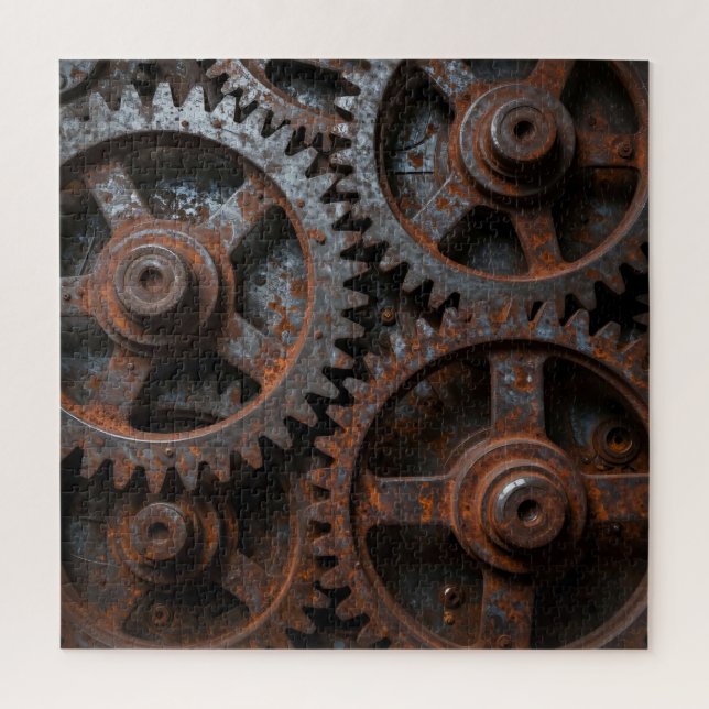 Quebra-cabeça Mecanismo Industrial Enferrujado (Vertical)