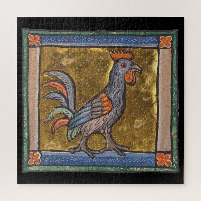 Quebra-cabeça Medieval Bestiary Rooster c. 1270 (Vertical)