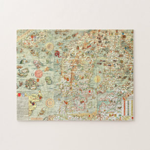 Quebra-cabeça medieval do mapa de Europa