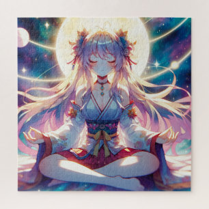 Quebra-cabeça Meditação de Menina de Animação de Namaste