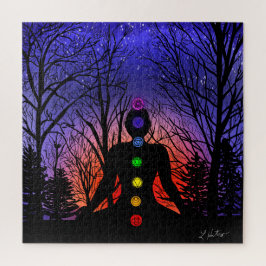 Quebra-cabeça Meditação de Yoga no Parque | Pistas e árvores