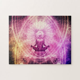 Quebra-cabeça Meditação Iluminada Chakra Mente Coerência Card