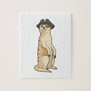 Quebra-cabeça Meerkat como pirata com chapéu pirata