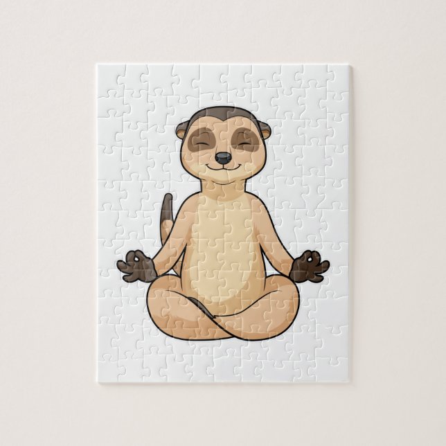 Quebra-cabeça Meerkat na Meditação Yoga (Vertical)