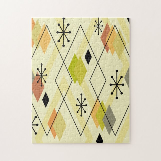 Quebra-cabeça Meio século Moderno Diamantes Espalhados Chartreus (Vertical)