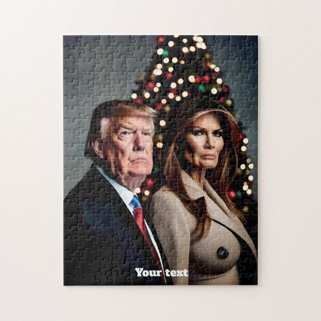 Quebra-cabeça Melania e Donald Trump Christmas (Vertical)
