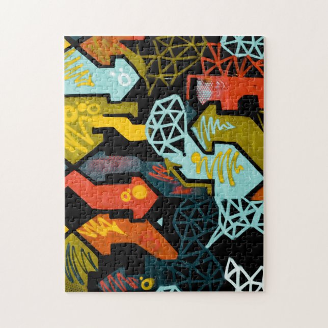 Quebra-cabeça Melbourne Austrália Grafite Mural (Vertical)