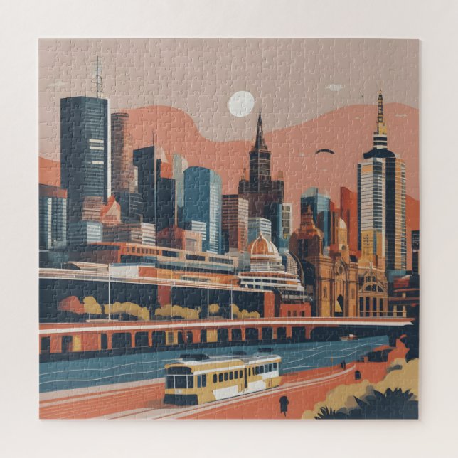 Quebra-cabeça Melbourne poster vintage (Vertical)
