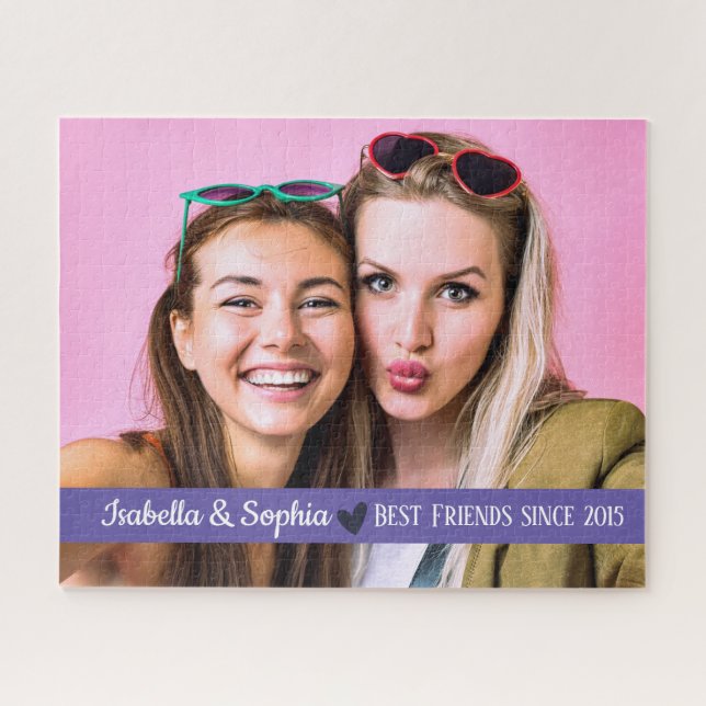 Quebra-cabeça Melhor Amigo Desde modelo de foto personalizado mo (Horizontal)