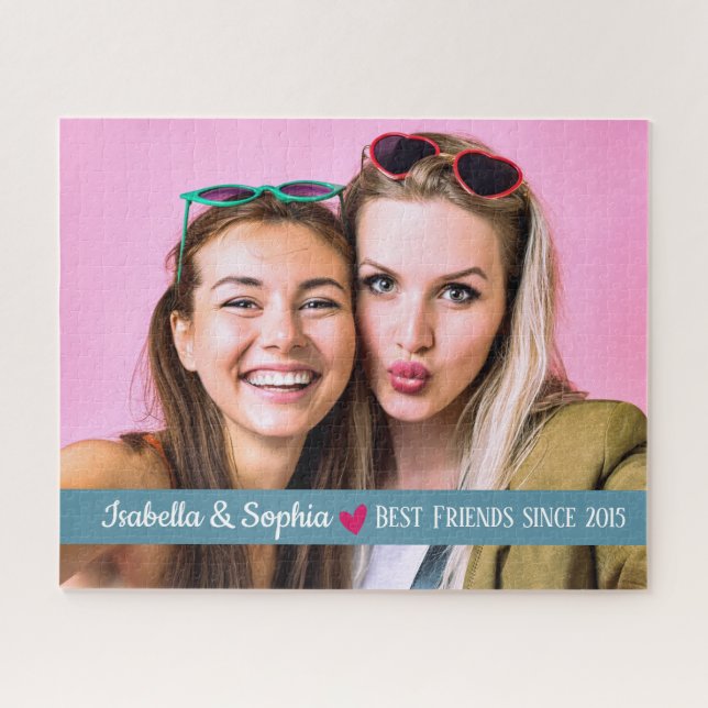 Quebra-cabeça Melhor Amigo Desde modelo de foto personalizado mo (Horizontal)