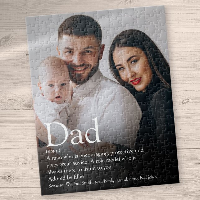 Quebra-cabeça Melhor Definição de Pai Foto (Best Dad Ever Definition Photo Jigsaw Puzzle)