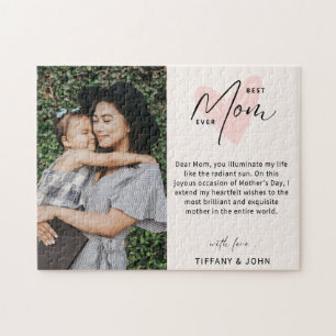 Quebra-cabeça Melhor Mãe Alguma Vez Cor-de-Rosa Mensagem Bonita