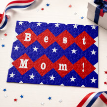 Melhor Mãe em Formato Diamante Patriótico