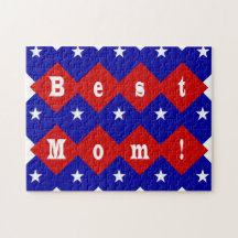 Melhor Mãe em Formato Diamante Patriótico