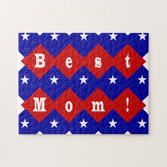 Quebra-cabeça Melhor Mãe em Formato Diamante Patriótico (Horizontal)