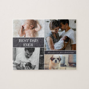 Quebra-cabeça Melhor Pai da família de colagem personalizada de