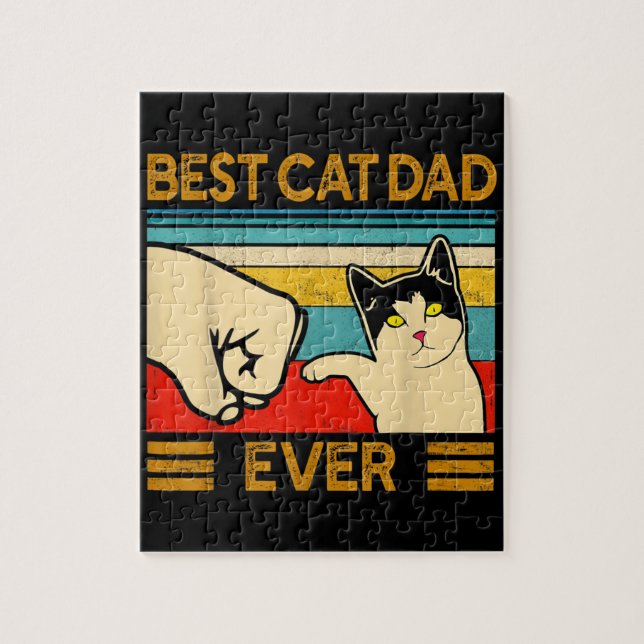 Quebra-cabeça Melhor Pai De Gato De Pai Engraçado (Vertical)