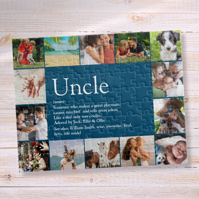 Quebra-cabeça Melhor Tio Funcle Definition 14 Photo Blue (Best Uncle Funcle Definition 14 Photo Blue Jigsaw Puzzle)
