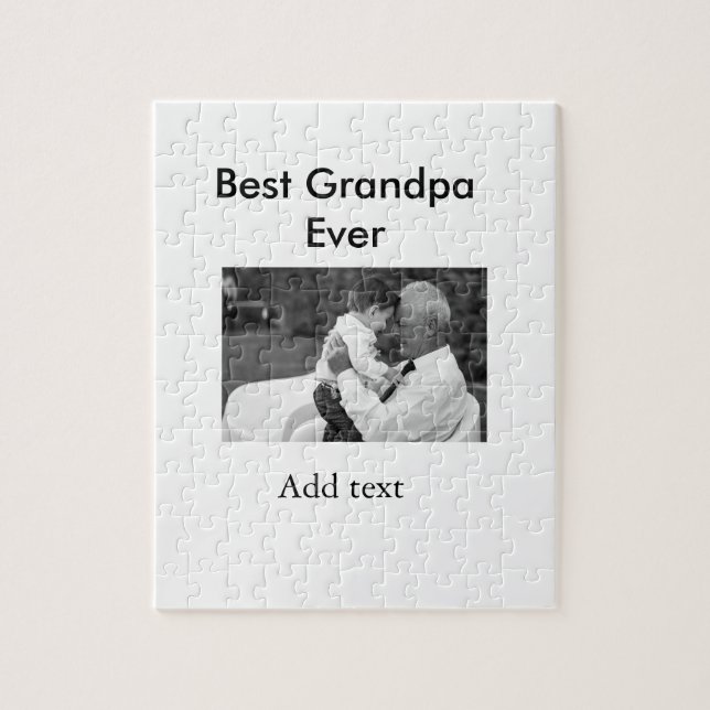 Quebra-cabeça Melhor vovô já adicionou nome de foto elegante (Vertical)