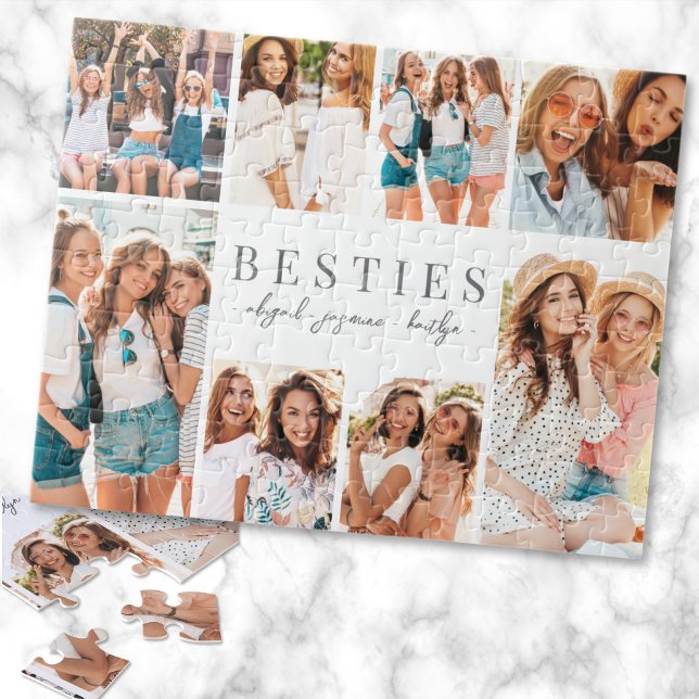 Quebra-cabeça Melhores Amigas Colagem Elegante de Fotos de BFF (Best Friends Elegant BFF Collage Photo jigsaw puzzle )