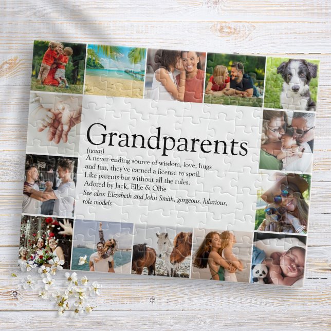 Quebra-cabeça Melhores Avós do Mundo Definição 14 Foto (Best Grandparents Ever Definition 14 Photo Jigsaw Puzzle)