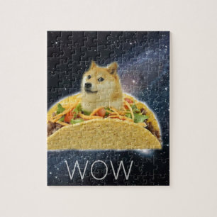 Quebra-cabeça meme do taco espacial doge