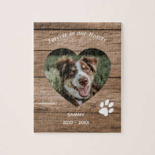 Quebra-cabeça Memorial Personalizado de Cachorro em Madeira Rúst
