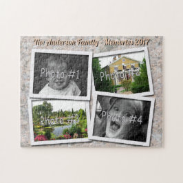 Quebra-cabeça Memórias da família 4 x fotos personalizadas na te