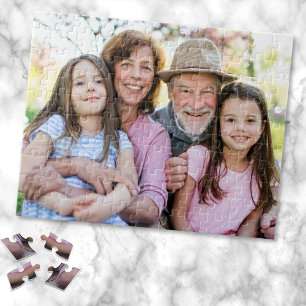 Quebra-cabeça Memórias da Família Foto Personalizada de Avô e Av
