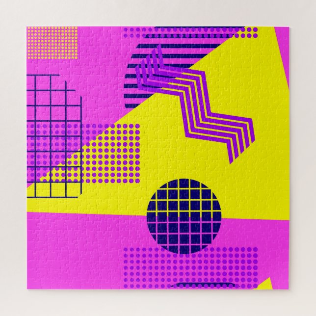 Quebra-cabeça Memphis 80: Fundo de Formas Geométricas (Vertical)