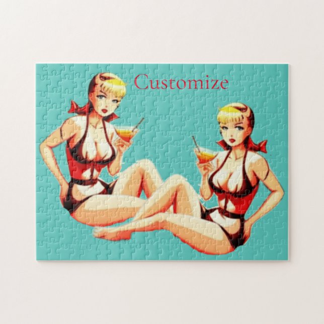 Quebra-cabeça Menina Bikini, Loura-branca, Thunder_Cove (Horizontal)