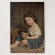 Menina Bonita Comendo Café Da Manhã (Vintage Art)