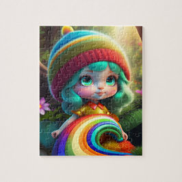Quebra-cabeça Menina Colorida de Cabelo