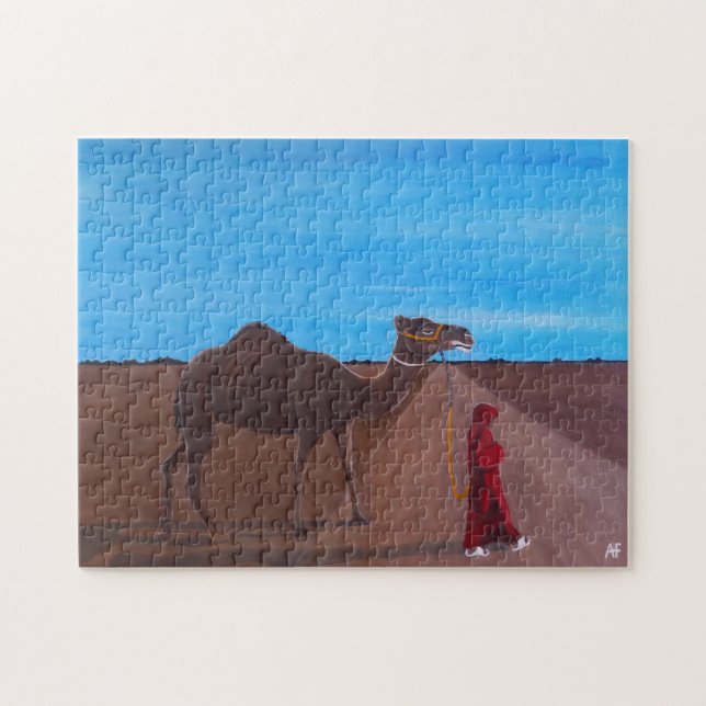 Quebra-cabeça Menina com pintura de camelo de Alfred Fox (Horizontal)
