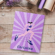 Menina Correndo Maratona Corredor Jogger Nome Rosa