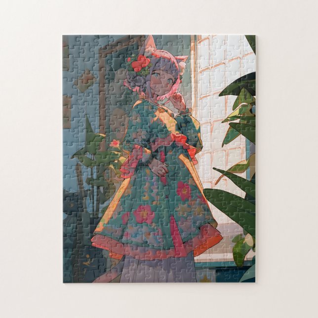 Quebra-cabeça Menina de Animação Bela (Vertical)