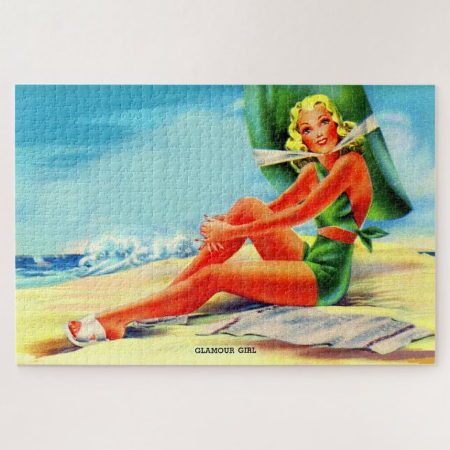 Quebra-cabeça Menina de glamour dos anos 40 (Horizontal)