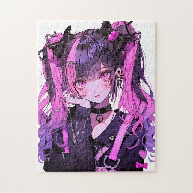 Quebra-cabeça Menina de Gótico de Anime Bonita (Vertical)