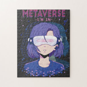 Quebra-cabeça Menina do anime óculos de realidade virtual quebra