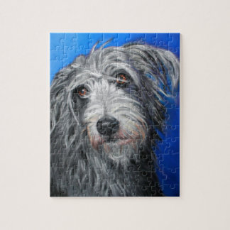 Quebra-cabeça "Menina do Lurcher da papoila bonito" -