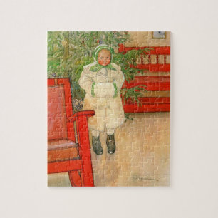 Quebra-cabeça Menina do Natal de Carl Larsson com Muff do